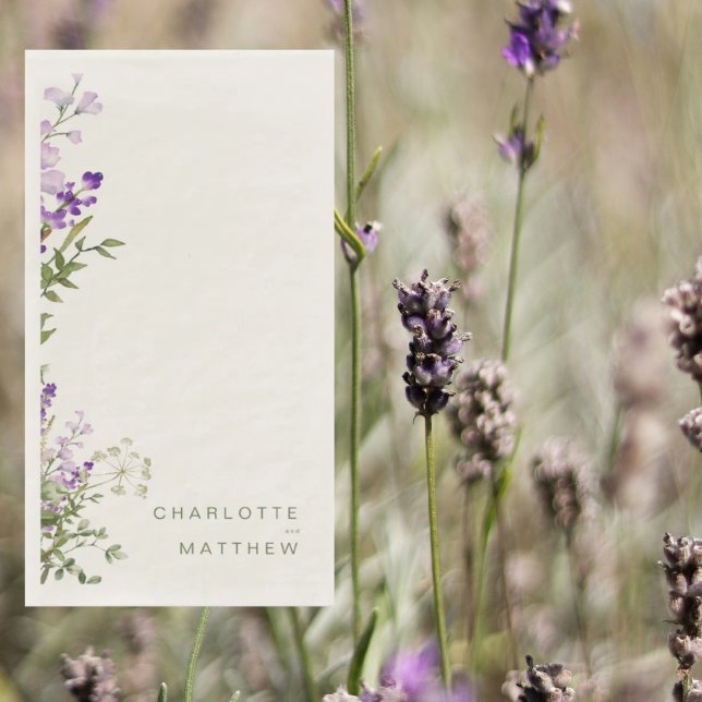 Einfache Grüne Lavendel-Creme-Hochzeit  Serviette (Von Creator hochgeladen)