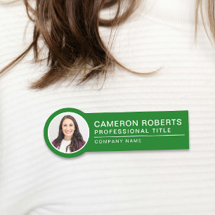 Einfache grüne Magnet-Mitarbeiter-Foto-ID  Namensschild