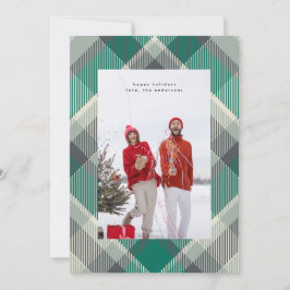 Einfache Grüne Moderne Weihnachten Kariertes Foto 