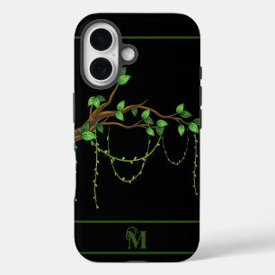 Einfache grüne Pflanze, Monogramal iPhone 16 Hülle