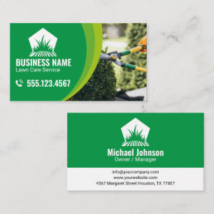 Einfache Grüne Rasenpflege Anpassbare Förderung Ga Visitenkarte