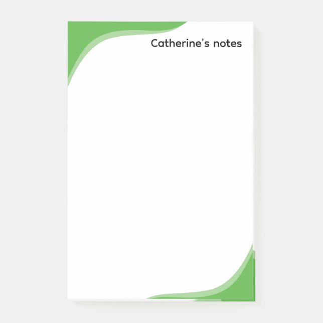 Einfache grüne und schwarze anpassbare Wellen Post-it Klebezettel (Vorderseite)