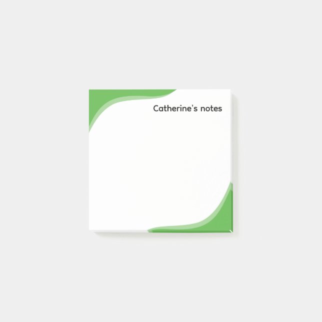 Einfache grüne und schwarze anpassbare Wellen Post-it Klebezettel (Vorderseite)