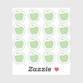 Einfache, grüne und weiße Apfel Aufkleber