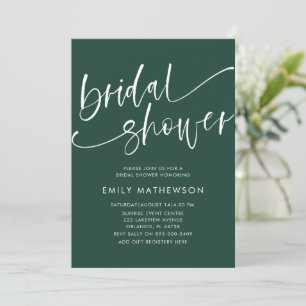 Einfache grüne und weiße Bridal Shower Einladung