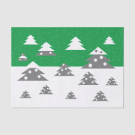 Einfache grüne Weihnachtsbaum Muster Schneeschuhwa Seidenpapier