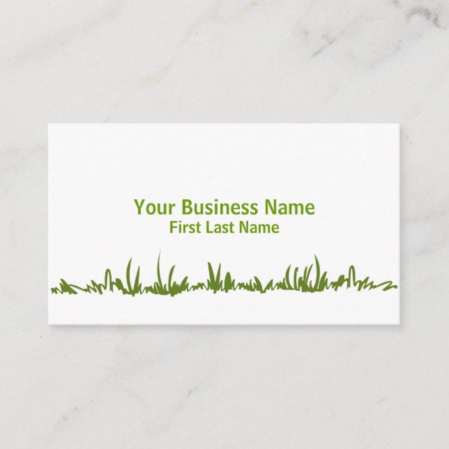 Einfache Grüngras-Pflegekarten Visitenkarte (Vorderseite)