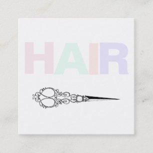 *~* Einfache Haarbilder Minimal Antique Scheren Quadratische Visitenkarte