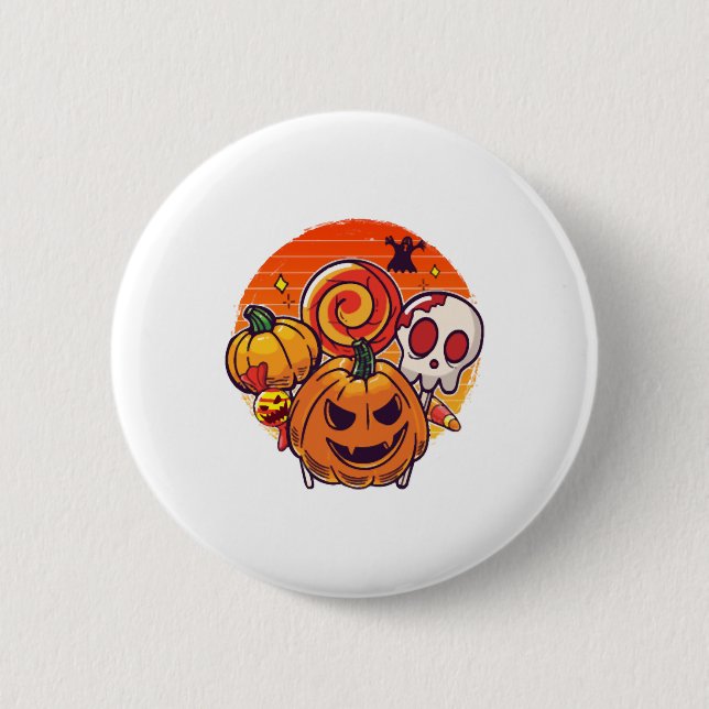 einfache Halloween-Kostümstimmung Button (Vorderseite)
