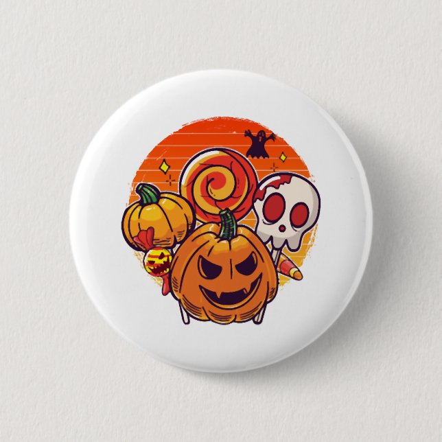 einfache Halloween-Kostümstimmung Button (Vorderseite)
