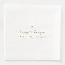 Einfache Hand gezeichnet Bow Red & Green Weihnacht