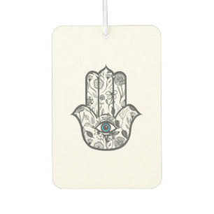 Einfache Hand gezeichnet Floral Hamsa Hand Autolufterfrischer