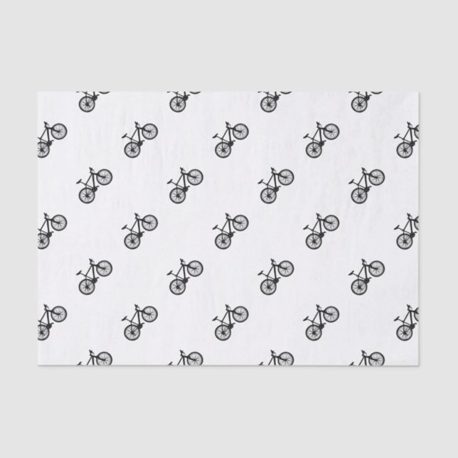 Einfache Hand gezeichnetes Fahrrad in Schwarzweiss Seidenpapier (Vorderseite)