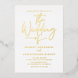 Einfache handbriefe kalligraphische Hochzeit Folieneinladung