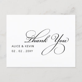 Einfache handgeschriebene Hochzeit Vielen Dank Postkarte