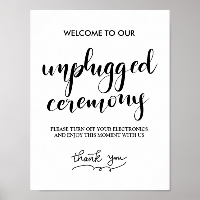 Einfache handgeschriebene Hochzeitssignatur ohne P Poster (Vorne)