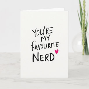 Einfache handgeschriebene Lieblings-Nerd-Karte Karte