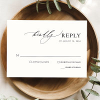 Einfache handgeschriebene RSVP-Karte für Hochzeite