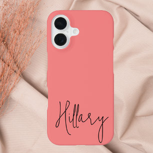 Einfache handgeschriebene Schrift monogrammiert iPhone 16 Hülle