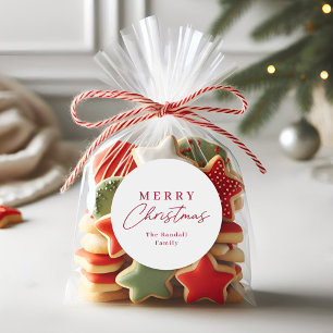 Einfache handgeschriebene Schrift Weihnachts-Gesch Runder Aufkleber