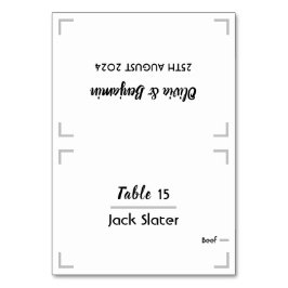 Einfache handgeschriebene Script-Hochzeitskarte Tischnummer