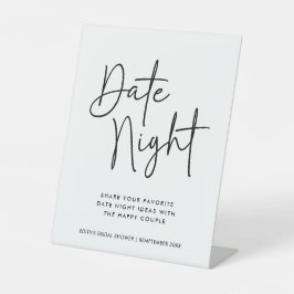 Einfache handgeschriebene Typografie Date Night Ja Sockelschild