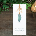 Einfache handgestrichene Wasserfarbe Türkis Weihna<br><div class="desc">Personalisieren Sie diese Karte mit Ihrem eigenen Text. Sie können Ihren Namen für eine einzigartige Weihnachtskarte hinzufügen. Ich habe dieses aquamarine türkisfarbene Weihnachtsbauble handgemalt. Die goldfarbenen botanischen Blätter setzen einen weißen Urlaubstil aus. Moderner, eleganter Text und Familienname sind in der passenden Farbe blau grün. Ich hoffe, Sie genießen diese liebevoll...</div>