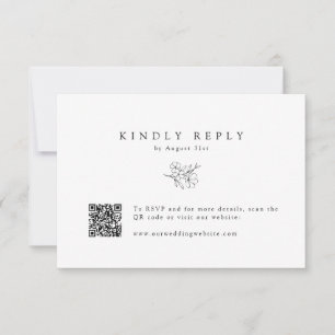 Einfache handGezeichnet Cherry Blossom QR-Hochzeit RSVP Karte