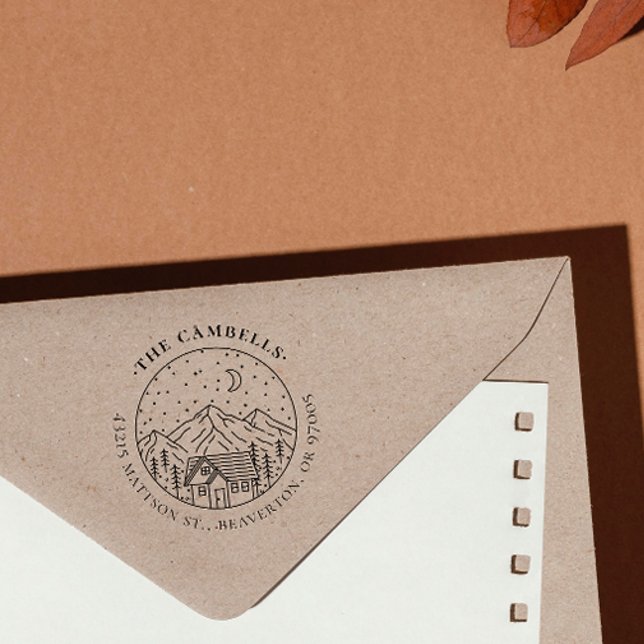Einfache handgezeichnet Rücksendeadresse-Bergnacht Gummistempel (Von Creator hochgeladen)