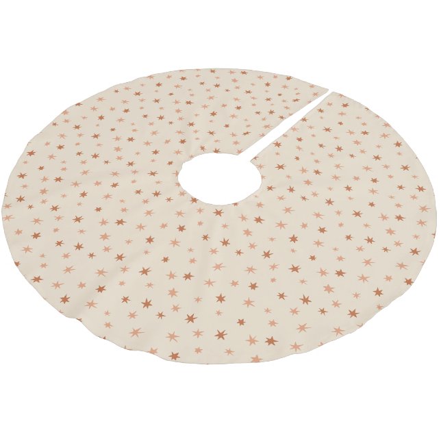 Einfache handgezeichnet Scattered Holiday Stars Polyester Weihnachtsbaumdecke (Schrägansicht)