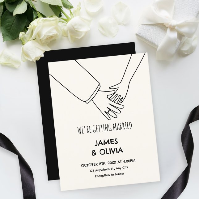 Einfache handgezeichnete Hochzeit Einladung (Von Creator hochgeladen)