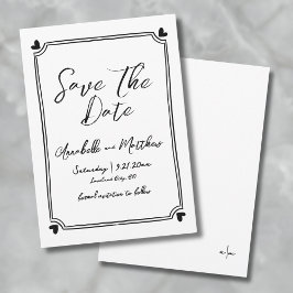 Einfache handgezeichnete Hochzeit rettet das Datum Save The Date