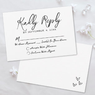 Einfache handgezeichnete, rauschige Whimsikhochzei RSVP Karte