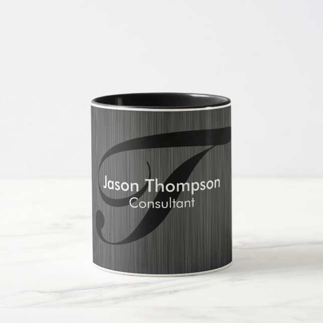 Einfache handliche Monogramm-Imitate Tasse (Zentrum)