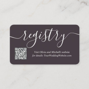 Einfache Handschrift-QR-Code-Hochzeitswunschliste  Begleitkarte