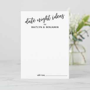 Einfache Handschrift Typografie Datum Nachtideen Hinweiskarte