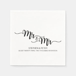 Einfache HANDSCHRIFTLICHE Herr & Herr WEDDING PAPE Serviette