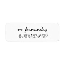Einfache handschriftliche Skriptname-Rücksendeadre