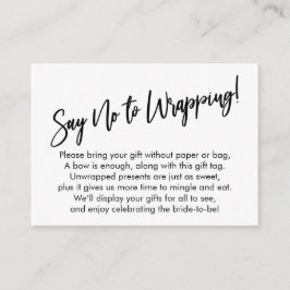 Einfache Handwriting-Display-Brautparty-Geschenkka Begleitkarte