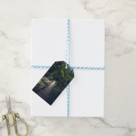 Einfache Hängebrücke über den Fluss Idrijca, Slove Geschenkanhänger