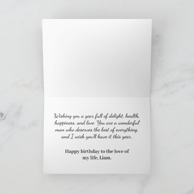 Einfache Happy Birthday Handsome Card Karte (Innenseite)
