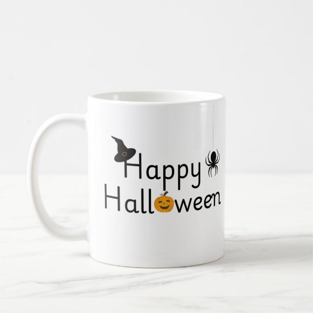 Einfache Happy Halloween-Tasse Kaffeetasse (Links)