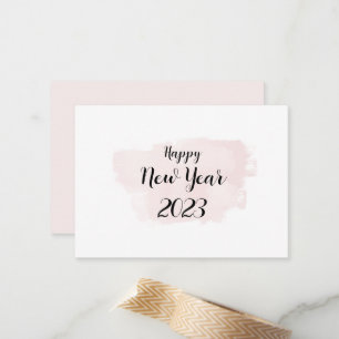 Einfache Happy New Year Card in Soft Pink Mitteilungskarte