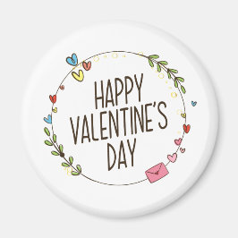 Einfache Happy Valentine's Day Wreath | Magnet