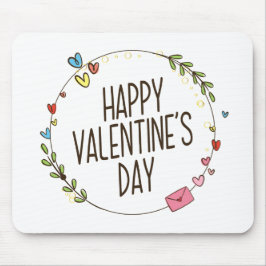 Einfache Happy Valentine's Day Wreath | Mousepad