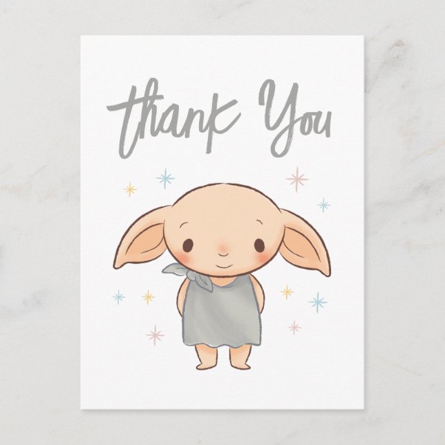 Einfache Harry Potter - Dobby Baby Shower Danke sc Postkarte (Vorderseite)