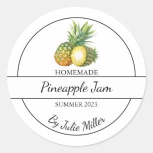 Einfache, hausgemachte Ananas-Marmelade Runder Aufkleber
