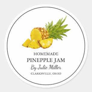 Einfache, hausgemachte Ananas-Marmelade Runder Aufkleber