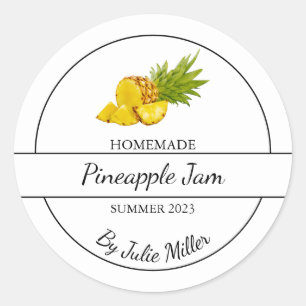 Einfache, hausgemachte Ananas-Marmelade Runder Aufkleber