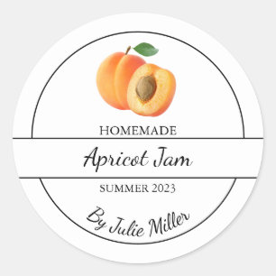 Einfache, hausgemachte Apricot-Marmelade Runder Aufkleber